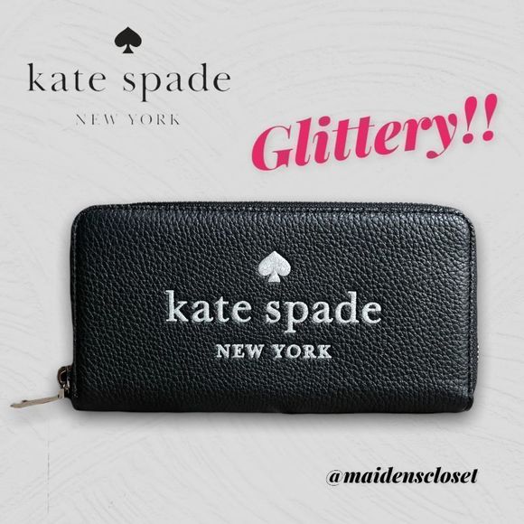 NWT Kate Spade Glitter Continental Pebbled Leather Wallet - Picture 1 of 7
